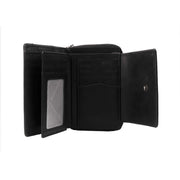 Solid Antique Brass Hardware &amp; Heavy-Duty Dual Zipper Detail on Hanoi Full-Grain Leather Wallet 女士