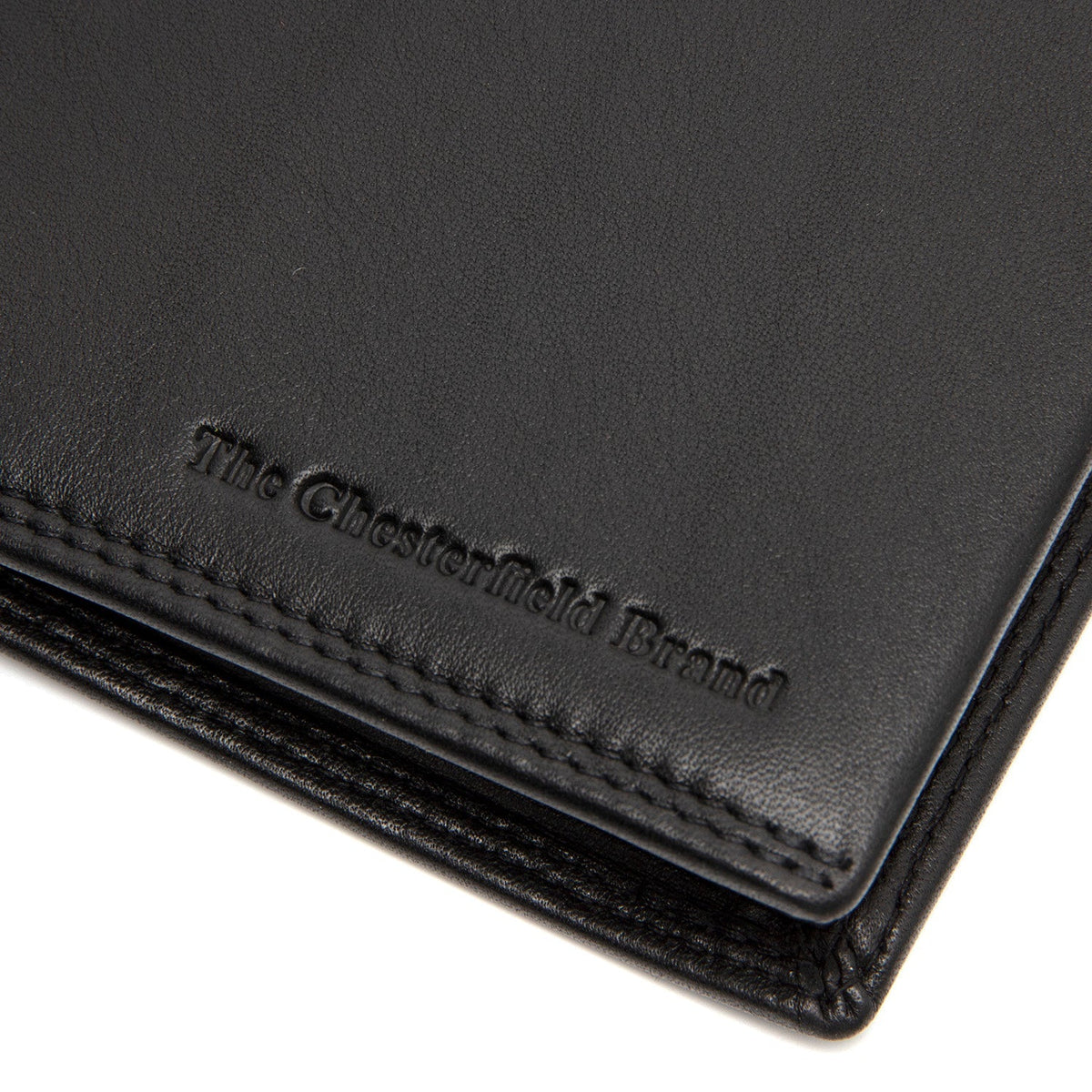 Solid Antique Brass Hardware &amp; Heavy-Duty Dual Zipper Detail on Hanson Full-Grain Leather Wallet 男士