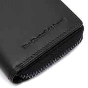 Solid Antique Brass Hardware &amp; Heavy-Duty Dual Zipper Detail on Lenwick Full-Grain Leather Wallet 女士