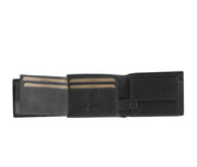 Solid Antique Brass Hardware &amp; Heavy-Duty Dual Zipper Detail on Marvin Full-Grain Leather Wallet 男士