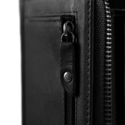 Solid Antique Brass Hardware &amp; Heavy-Duty Dual Zipper Detail on Nova Full-Grain Leather Wallet 女士