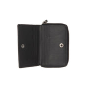 Osum Full-Grain Leather Wallet 女士 - Structured Side Profile Showing Gusset Depth &amp; Expansion Capacity