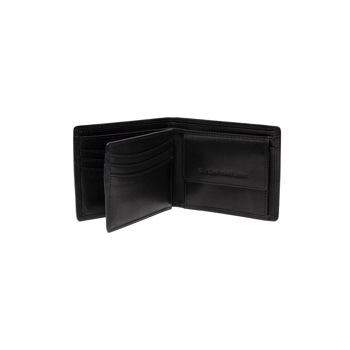 Positano Full-Grain Leather Wallet 男士 - Structured Side Profile Showing Gusset Depth &amp; Expansion Capacity