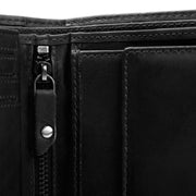 Ruby Full-Grain Leather Wallet 女士 - Structured Side Profile Showing Gusset Depth &amp; Expansion Capacity