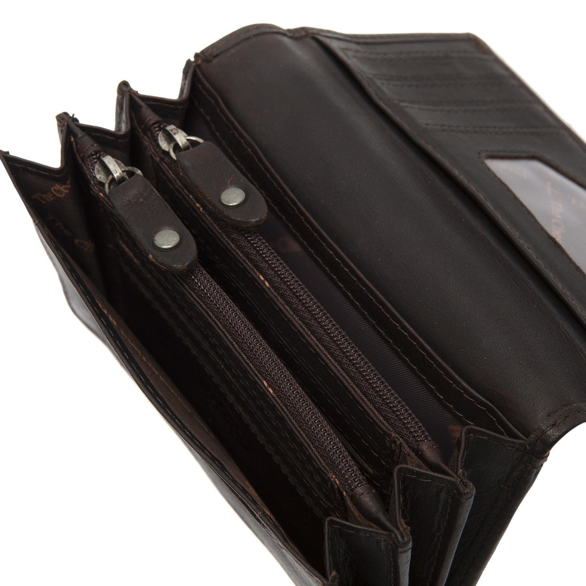 Salzburg Full-Grain Leather Wallet 女士 - Structured Side Profile Showing Gusset Depth &amp; Expansion Capacity
