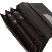 Salzburg Full-Grain Leather Wallet 女士 - Structured Side Profile Showing Gusset Depth &amp; Expansion Capacity
