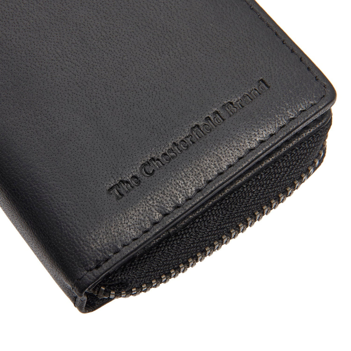 Sionel Full-Grain Leather Wallet 女士 - Structured Side Profile Showing Gusset Depth &amp; Expansion Capacity