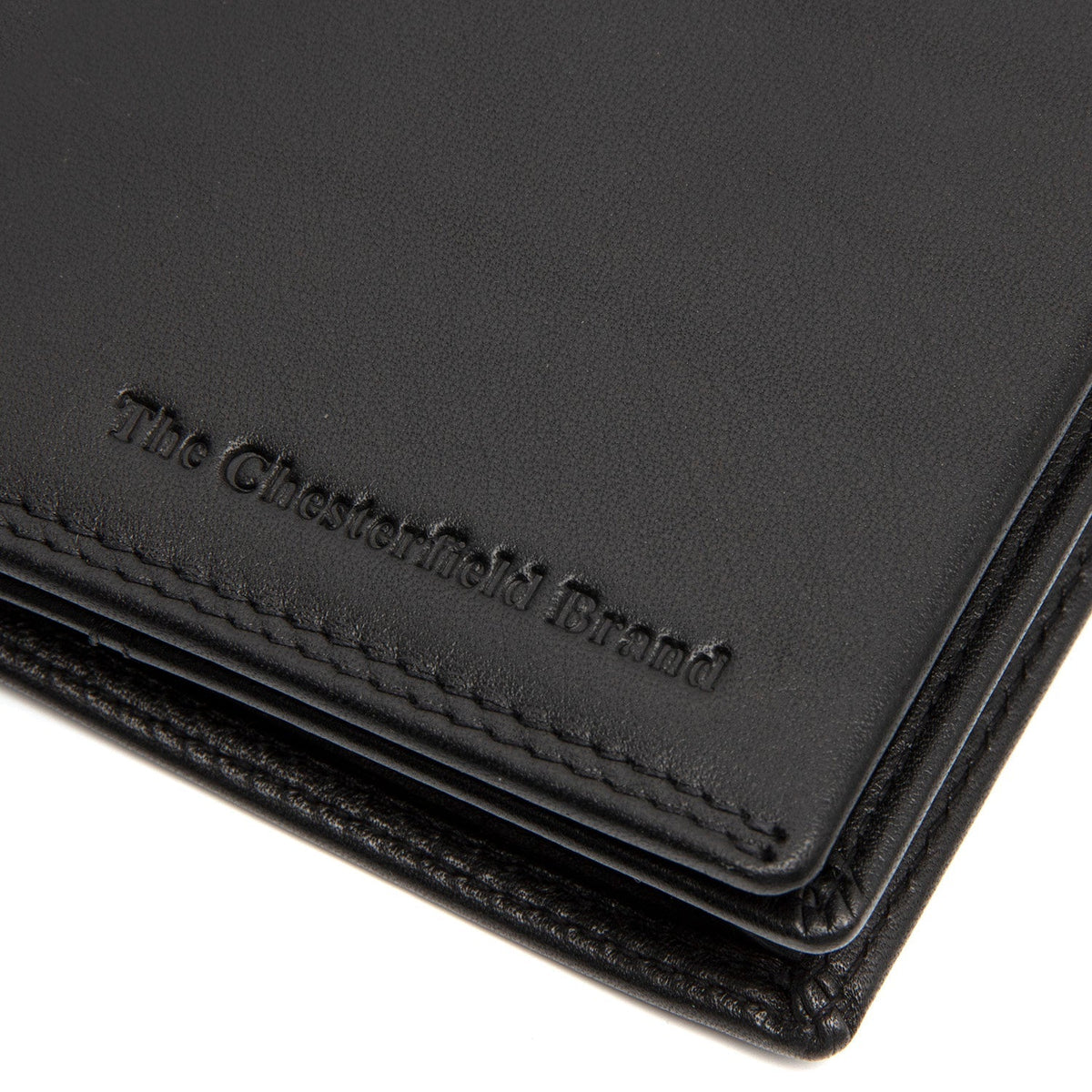 Solid Antique Brass Hardware &amp; Heavy-Duty Dual Zipper Detail on Vincent Full-Grain Leather Wallet 男士