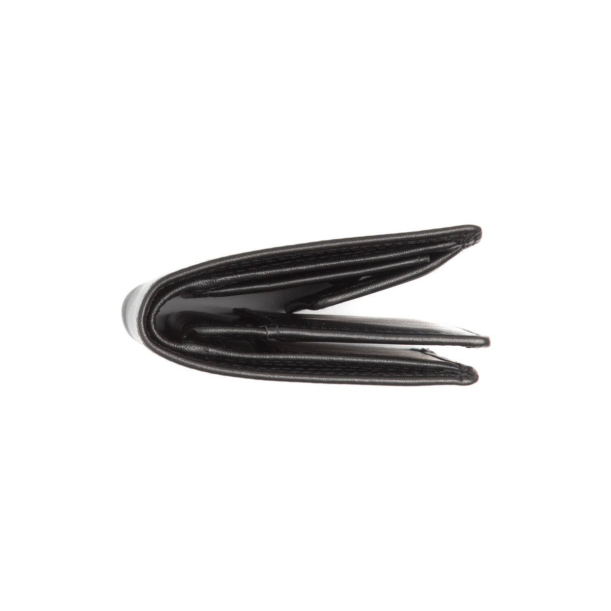 Vincent Full-Grain Leather Wallet 男士 - Structured Side Profile Showing Gusset Depth &amp; Expansion Capacity
