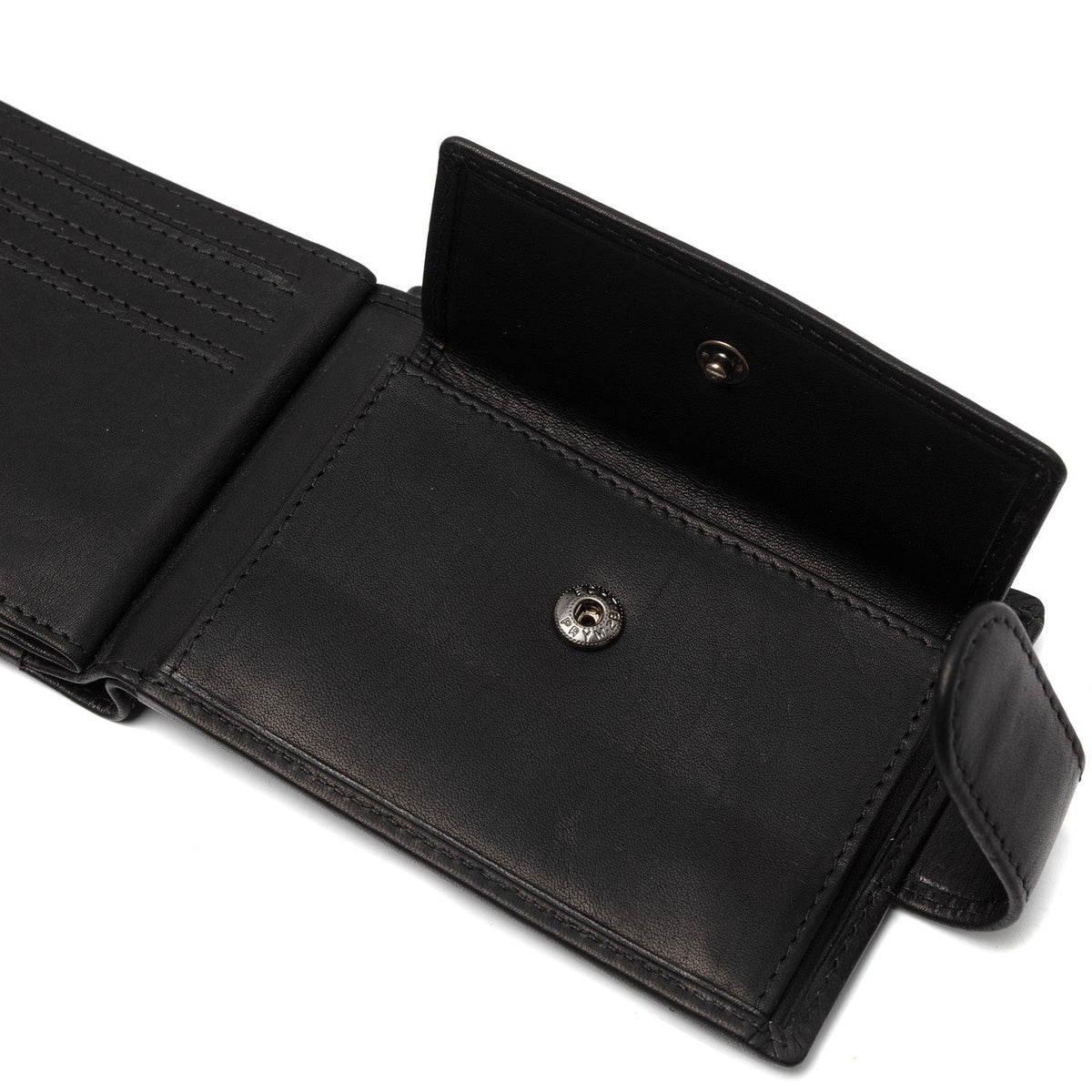 Solid Antique Brass Hardware &amp; Heavy-Duty Dual Zipper Detail on Yamba Full-Grain Leather Wallet 男士