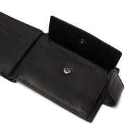 Solid Antique Brass Hardware &amp; Heavy-Duty Dual Zipper Detail on Yamba Full-Grain Leather Wallet 男士