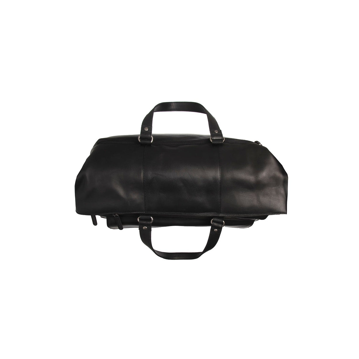 Lazio Full-Grain Leather Weekender Bag 女士 - Structured Side Profile Showing Gusset Depth &amp; Expansion Capacity