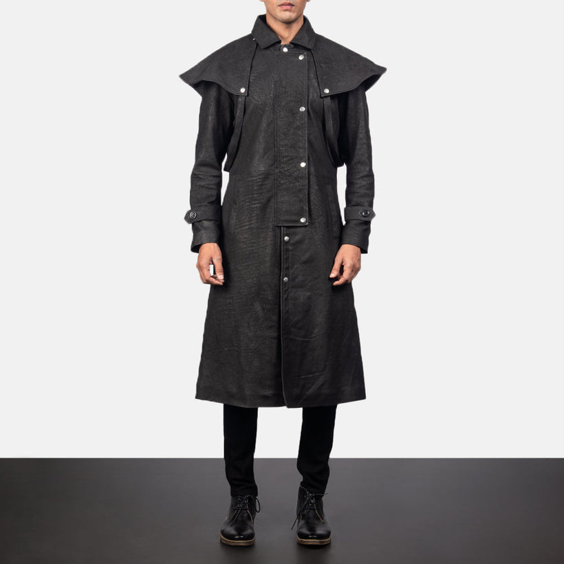 Maverick 经典黑 Leather Duster 男士