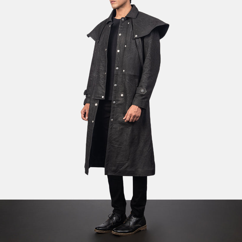 Maverick 经典黑 Leather Duster 男士