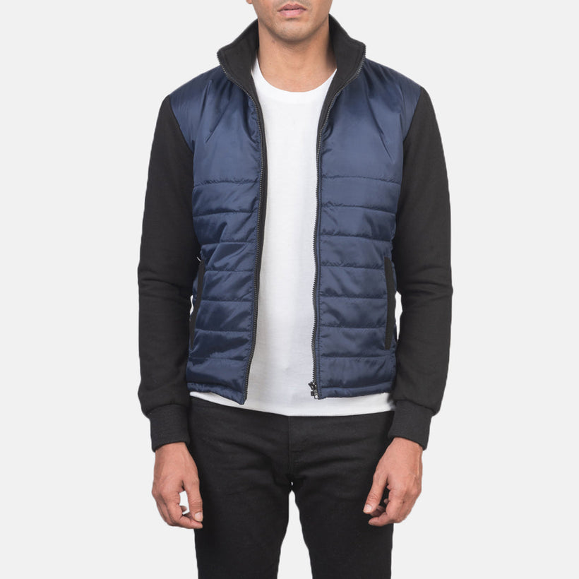 Nashville Quilted Blue Windbreaker 真皮夹克 男士