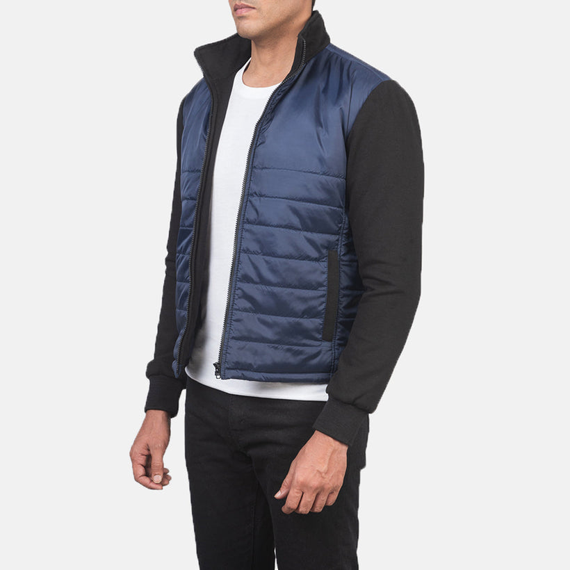 Nashville Quilted Blue Windbreaker 真皮夹克 男士