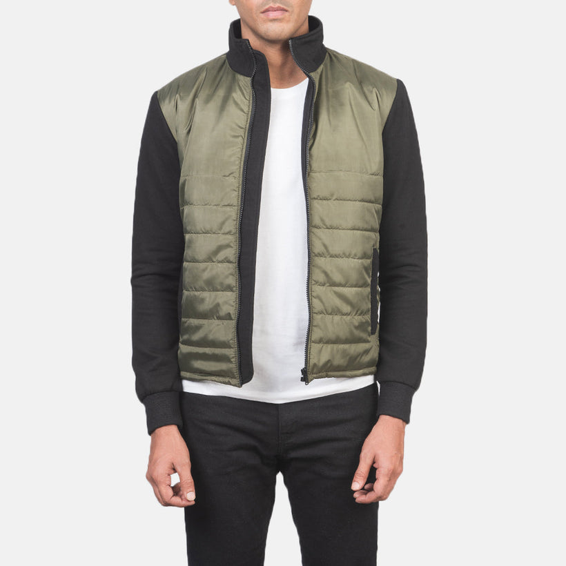 Nashville Quilted Green Windbreaker 真皮夹克 男士