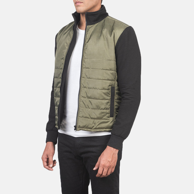 Nashville Quilted Green Windbreaker 真皮夹克 男士