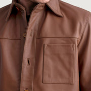 Authentic Cowhide Leather with Semi-Aniline Finish Grain Texture & Heavy-Duty Seam Stitching Detail