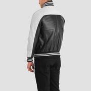 Terrance 黑色 Varsity 真皮夹克 男士 – alternate product view 5