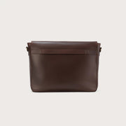 
The Carismatico Vintage Brown Leather Messenger Bag For Men & Women - 立体侧面展现包身风琴褶与扩容深度