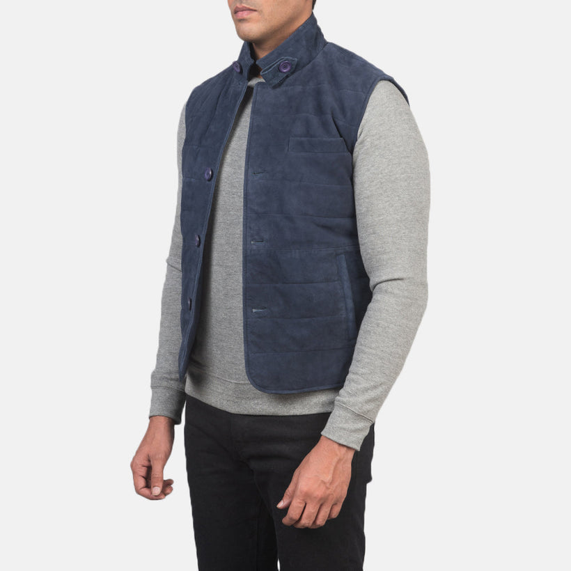 Tony Blue Suede Vest 男士