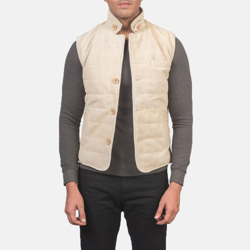 Tony Off-White Suede Vest 男士