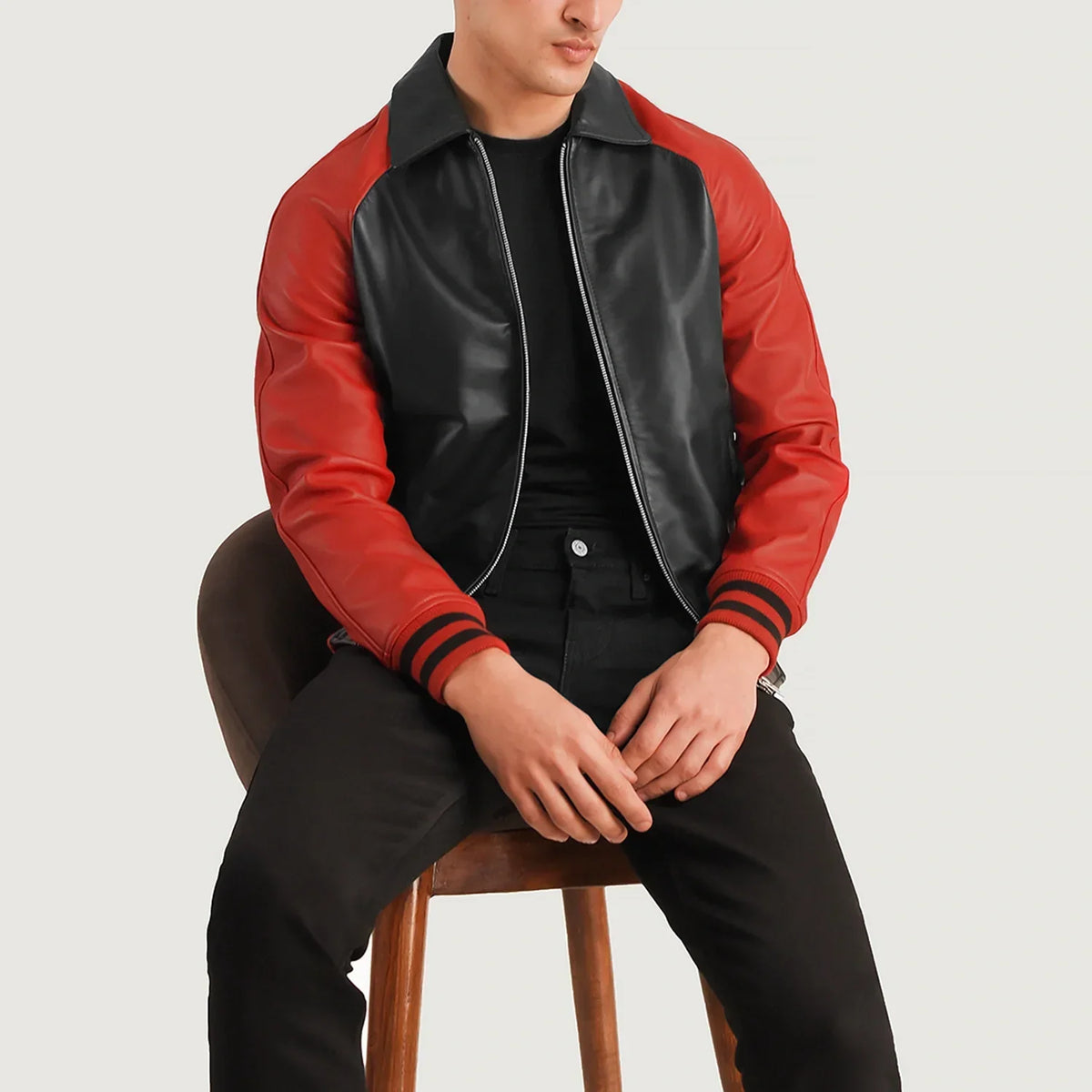 Walton Varsity 真皮夹克 男士 – alternate product view 3