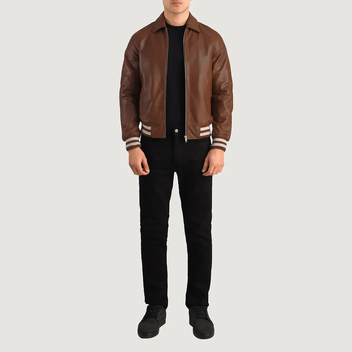 Walton Varsity 真皮夹克 男士 – alternate product view 2