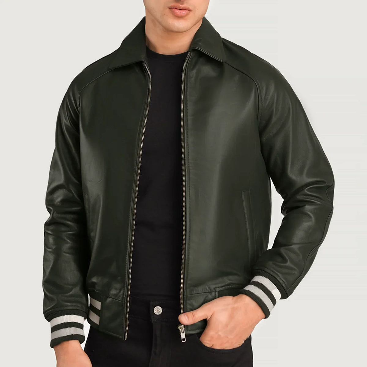 Walton Varsity 真皮夹克 男士 – alternate product view 3
